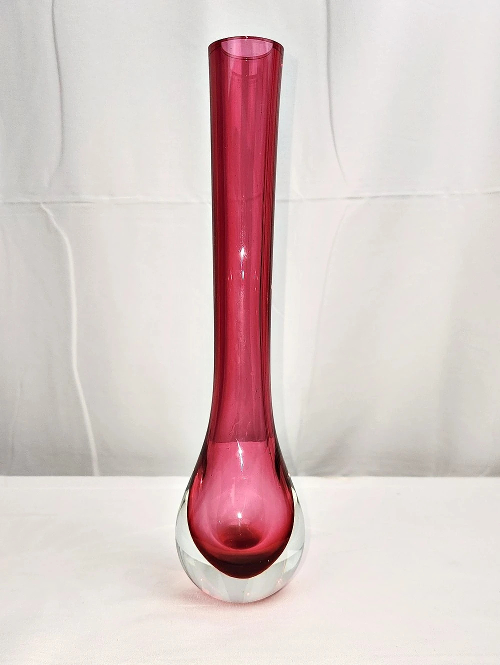 Cranberry Sommerso Art Glass Vase